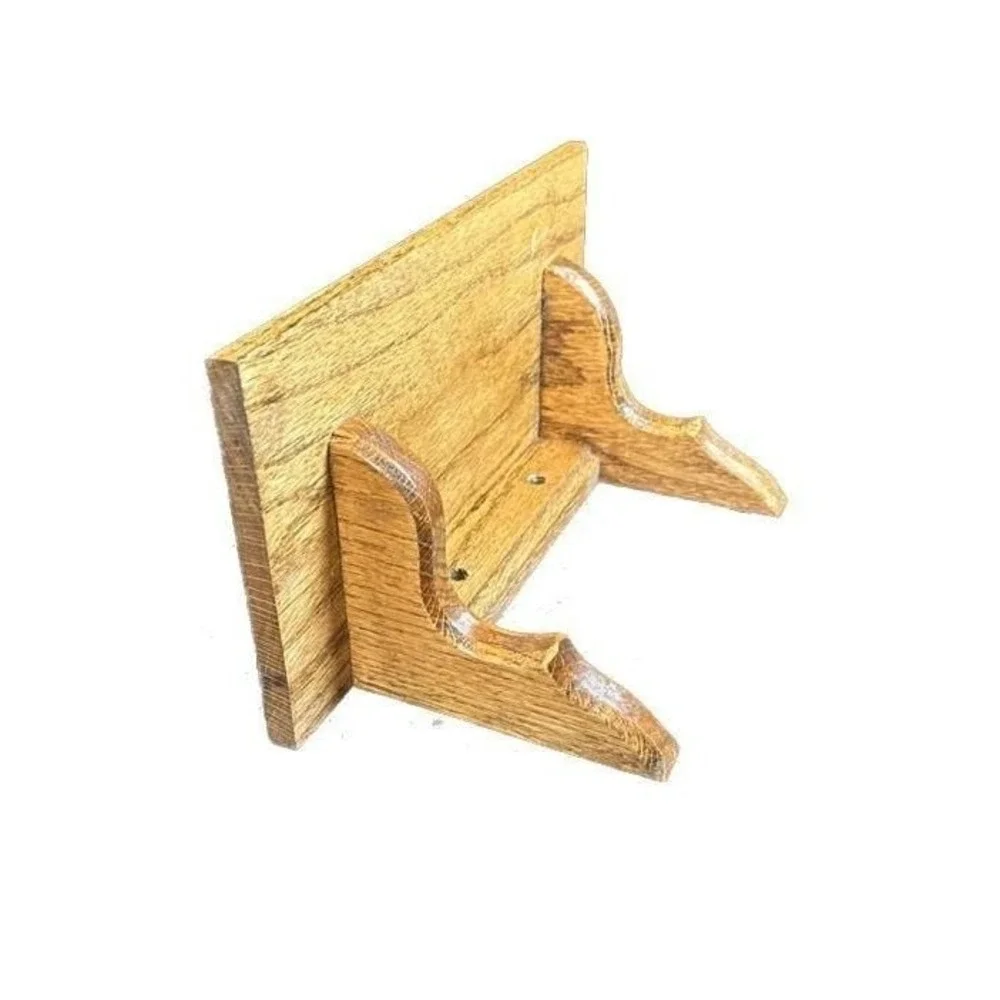 Vintage Small Oak Wood Wall Shelf Plate Rail Display Ledge